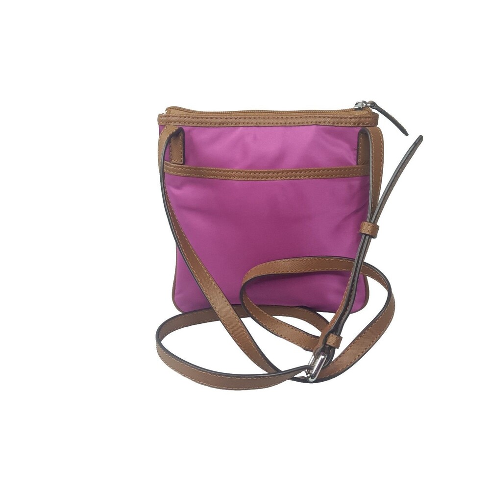 Michael Kors Kempton Bag Zip Pocket Nylon Crossbody Bag Fuchsia Pink SMALL - Picture 4 of 10